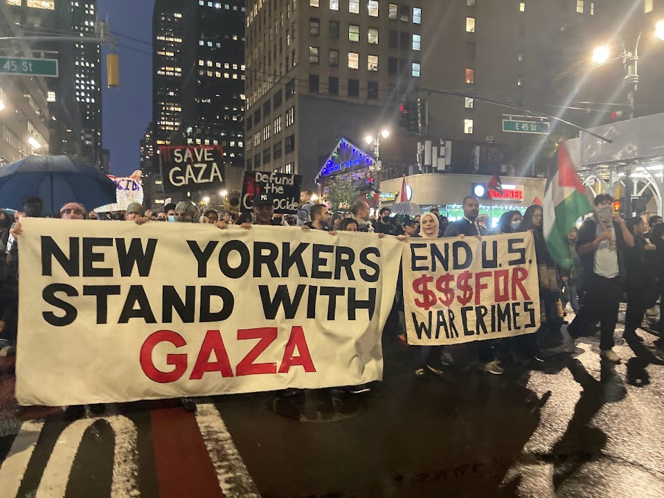 Une manifestation organisée le 20 octobre 2023 par les Socialistes démocrates d'Amérique de New York et Jewish Voice for Peace. © 4kbw9Df3Tw / CC0
