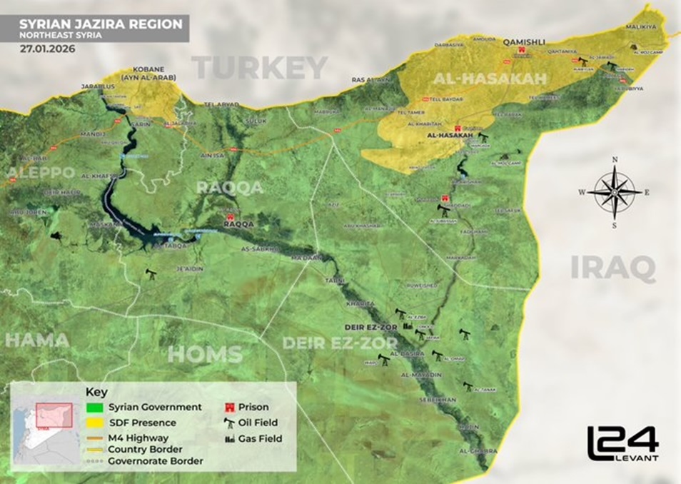 Carte du Nord-Est de la Syrie