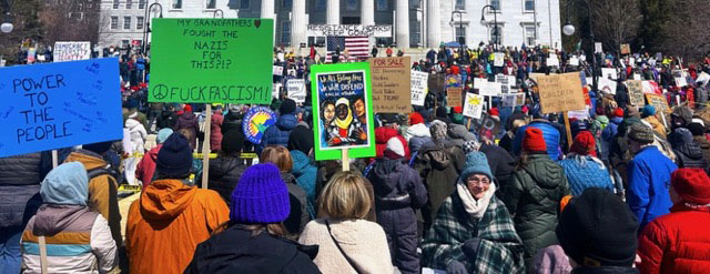 Rassemblement à Montpelier, Vermont.