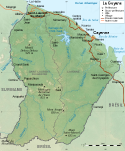 Carte de la Guyane